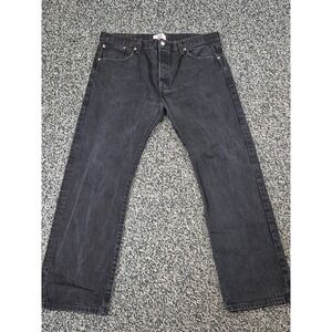 Men's Levi's 501 Straight Original Fit Button Fly Black 100% Cotton‎ Jeans 40x32